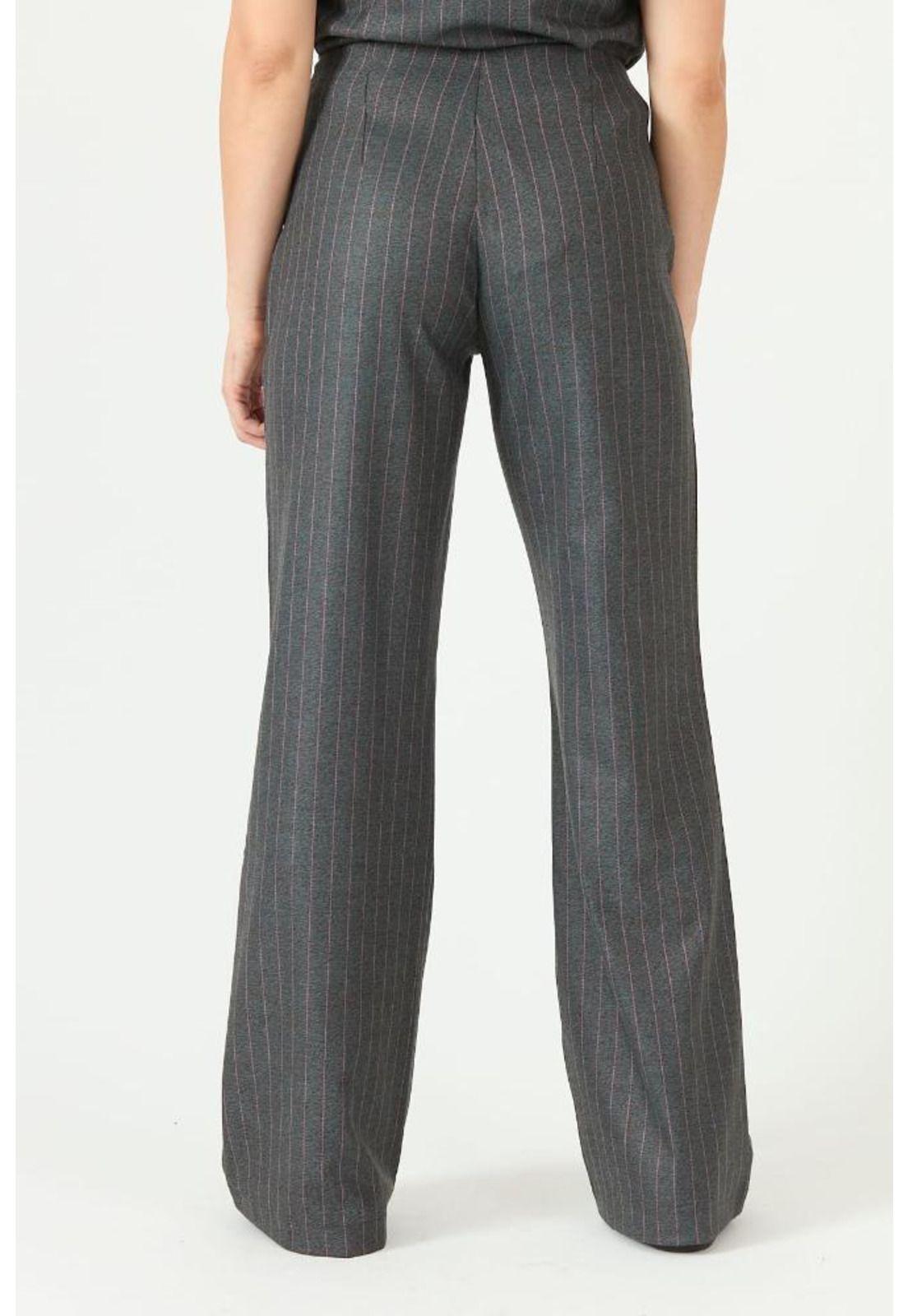 Pantalon wide leg gris rayas PRIVILEGE 2263-3