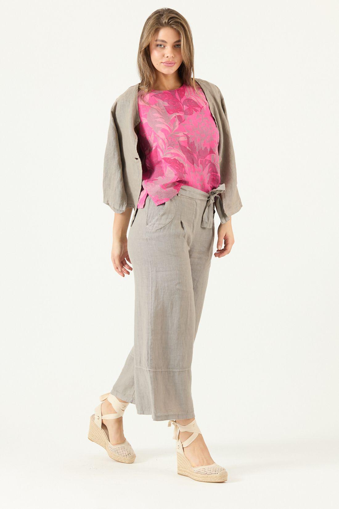 Pantalon De Lino Straight Vison Cod 2013725-0