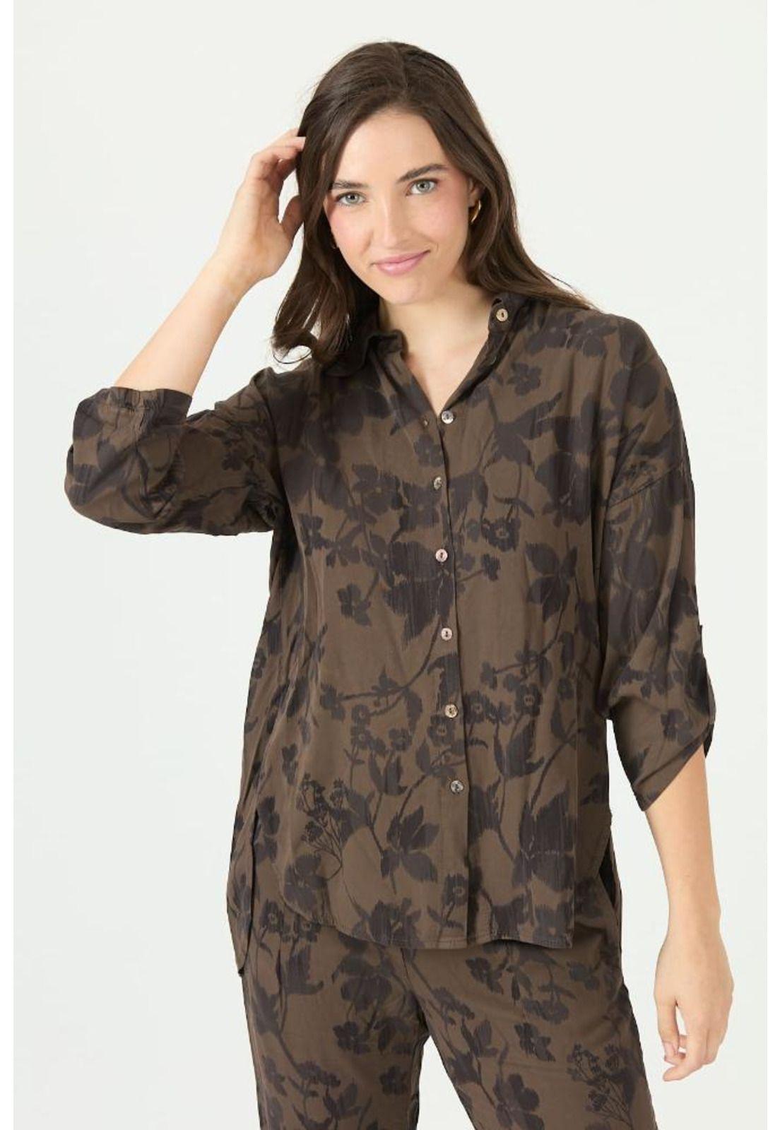 Blusa cafe moro estampada PRIVILEGE 2396-2