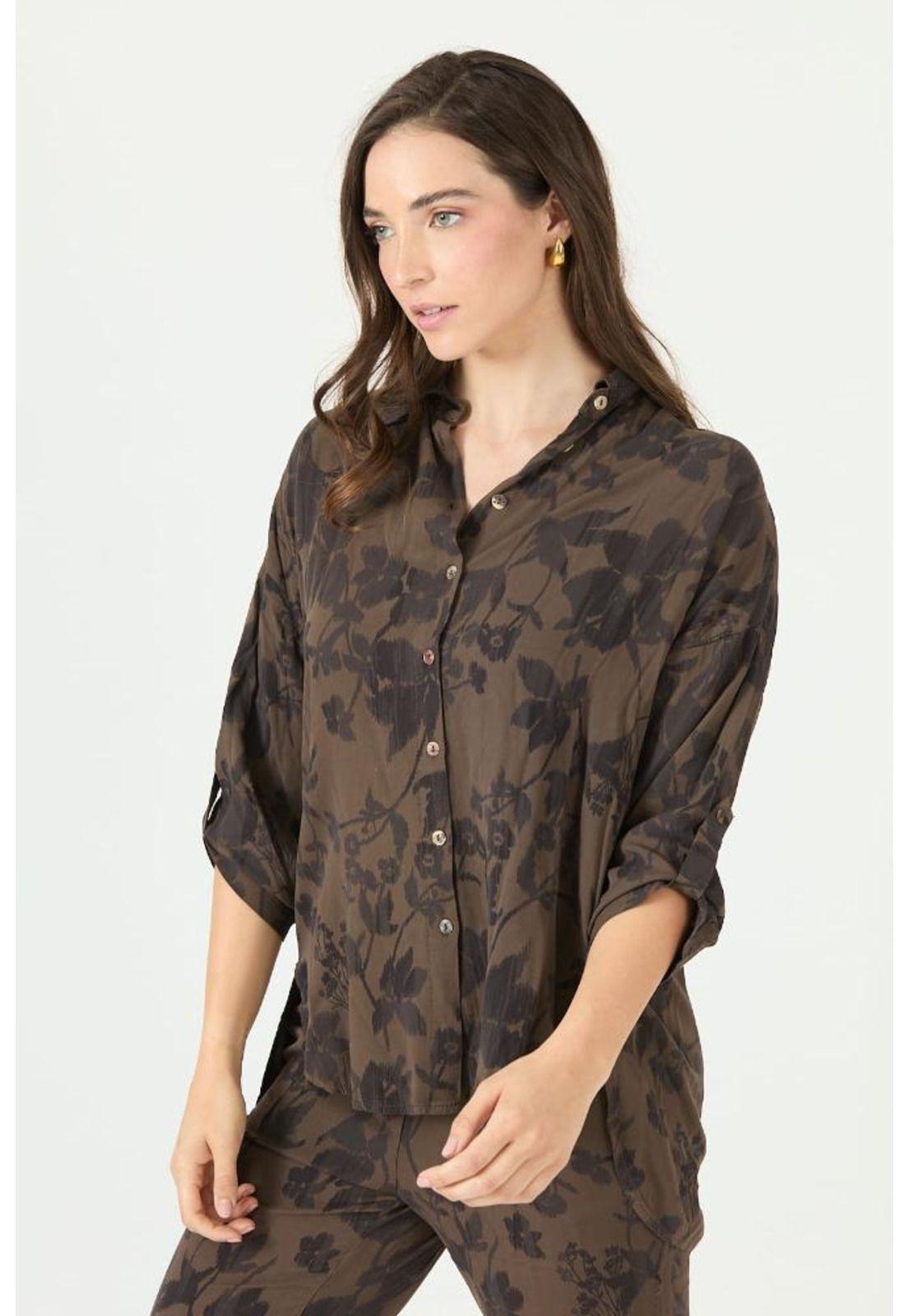 Blusa cafe moro estampada PRIVILEGE 2396-3