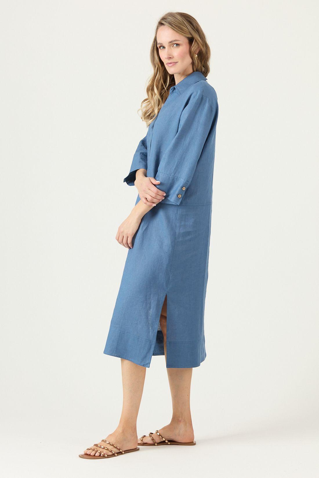 Vestido De Lino Denim Cod 4005315-2