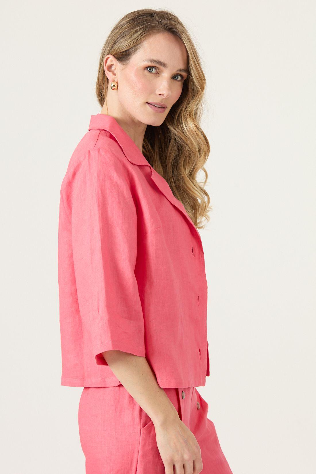 Blazer De Lino Rosa Cod 1513985-3