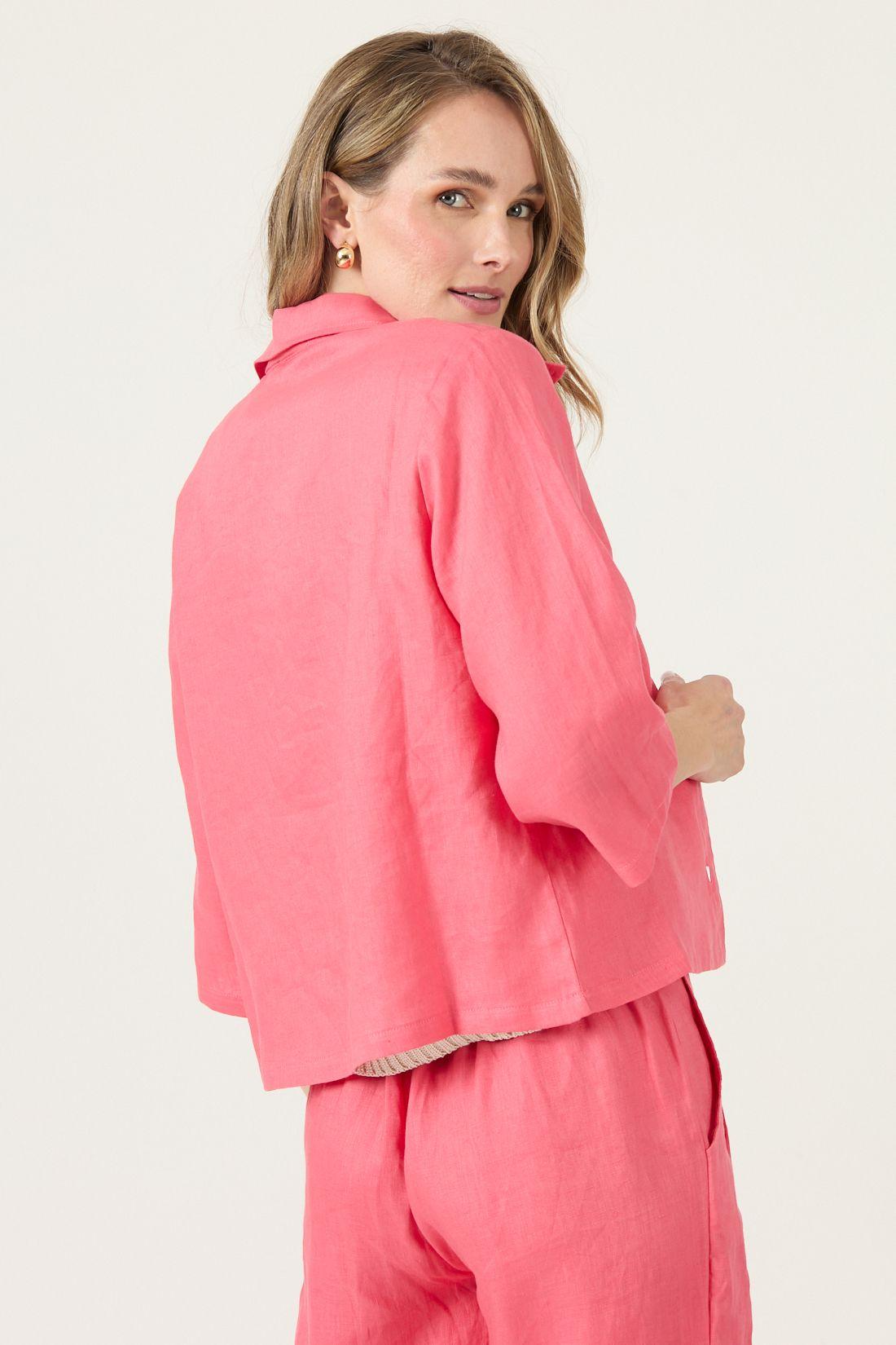 Blazer De Lino Rosa Cod 1513985-4