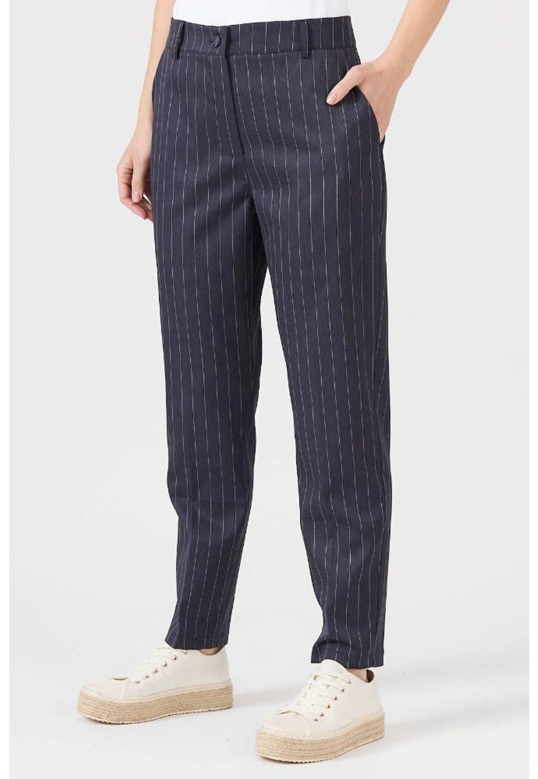 Pantalon straight azul rayas PRIVILEGE 1093-1