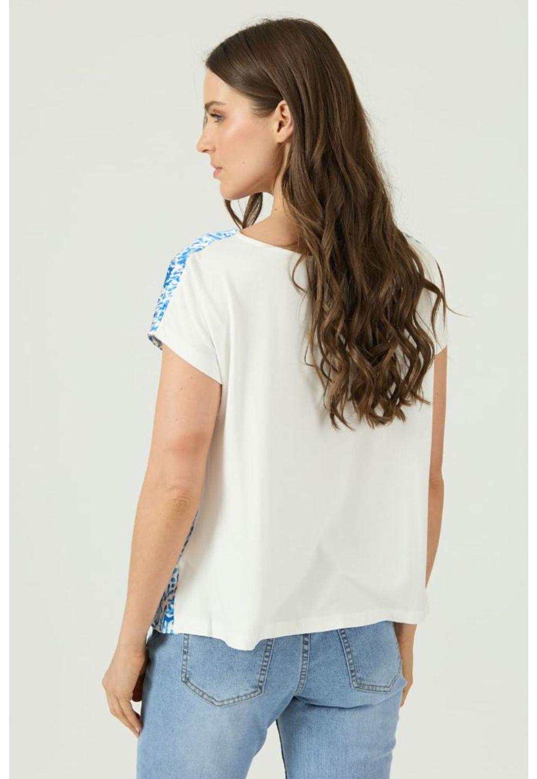 Polera azul estampada manga corta PRIVILEGE-3