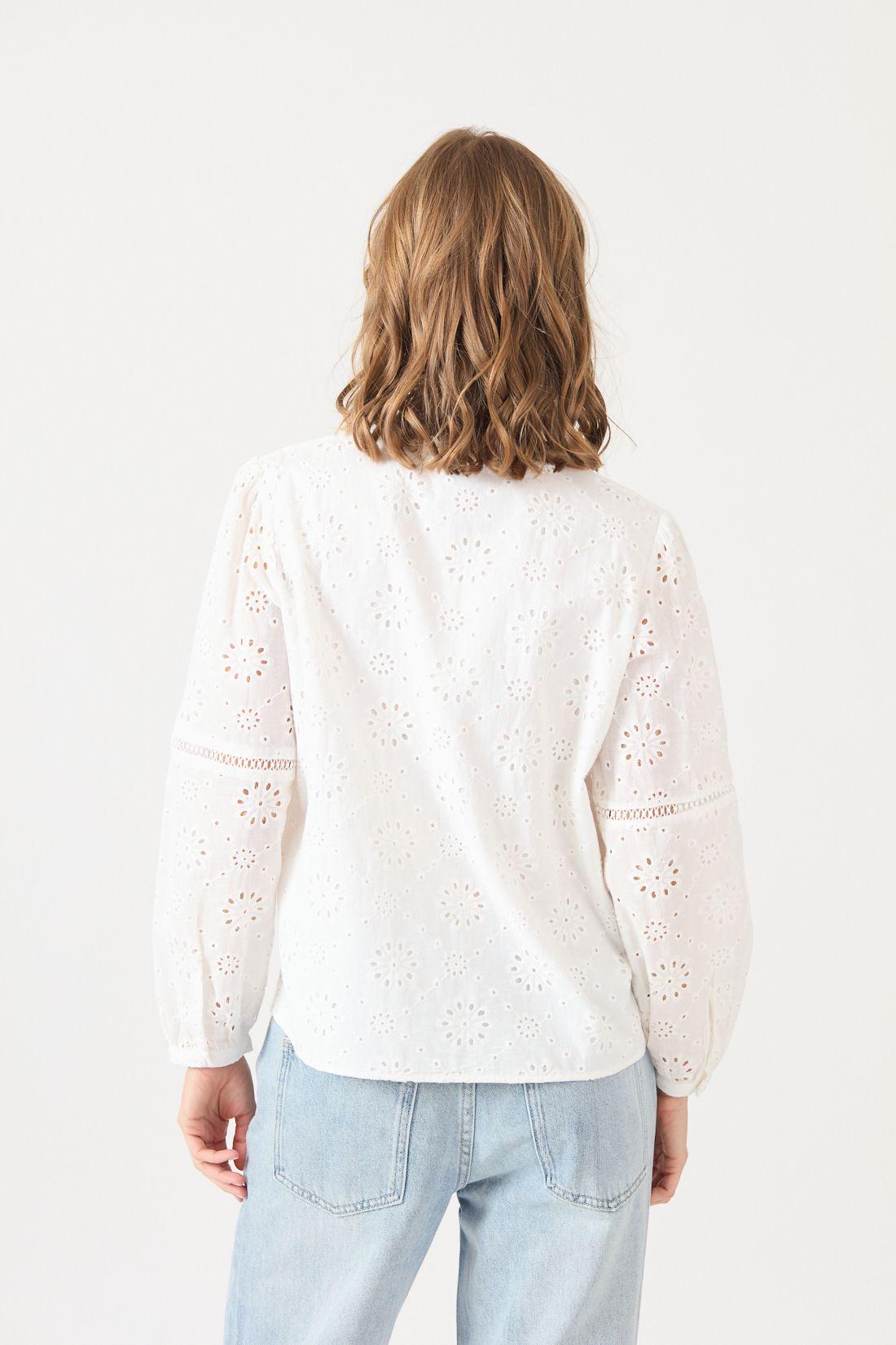 Blusa Con Encaje Blanca Cod 4520706-4