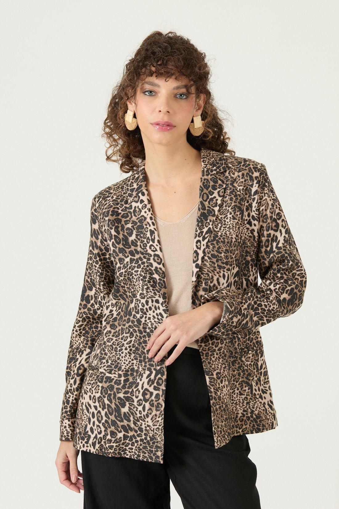 Blazer De Lino Beige Cod 1513645-2