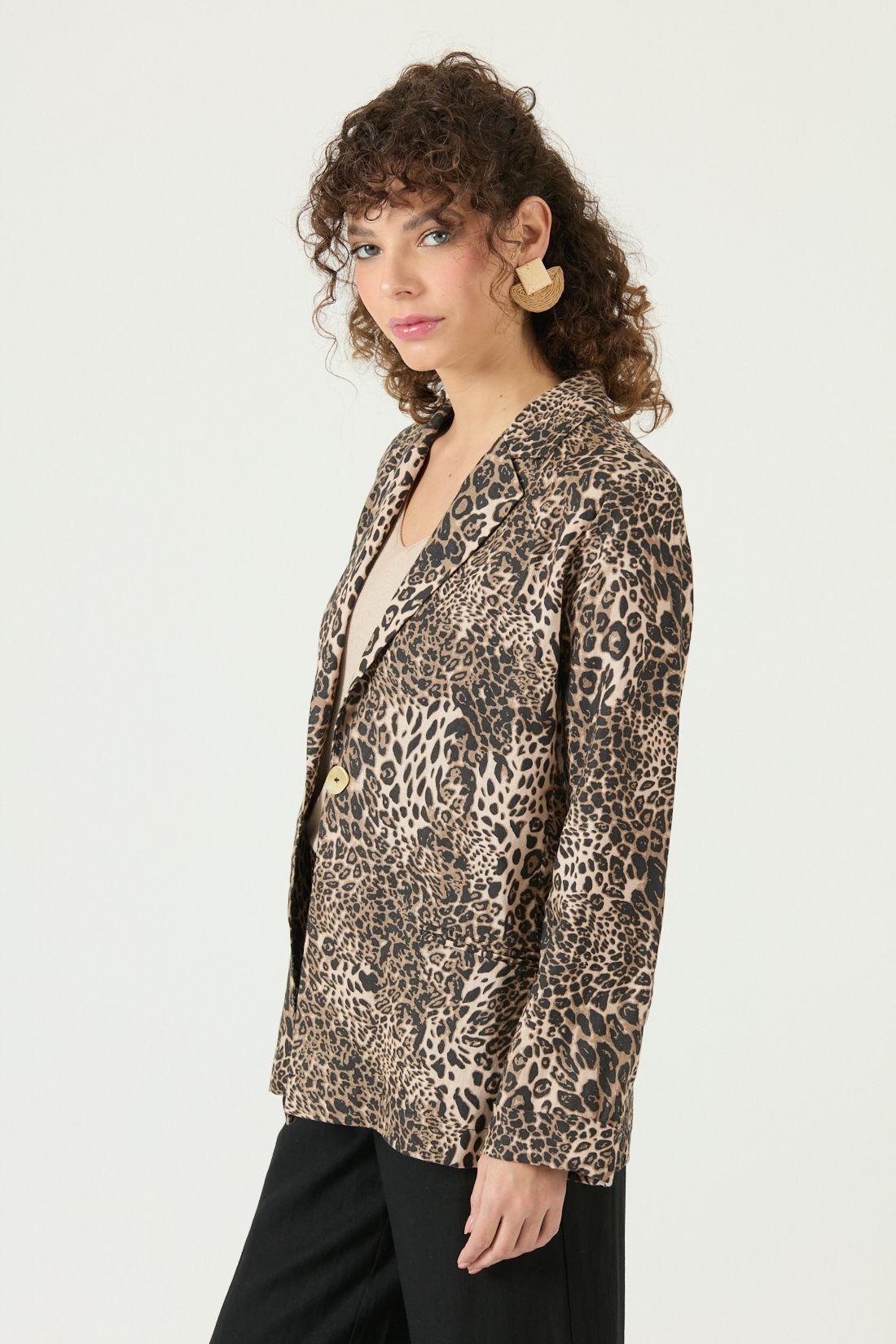 Blazer De Lino Beige Cod 1513645-3