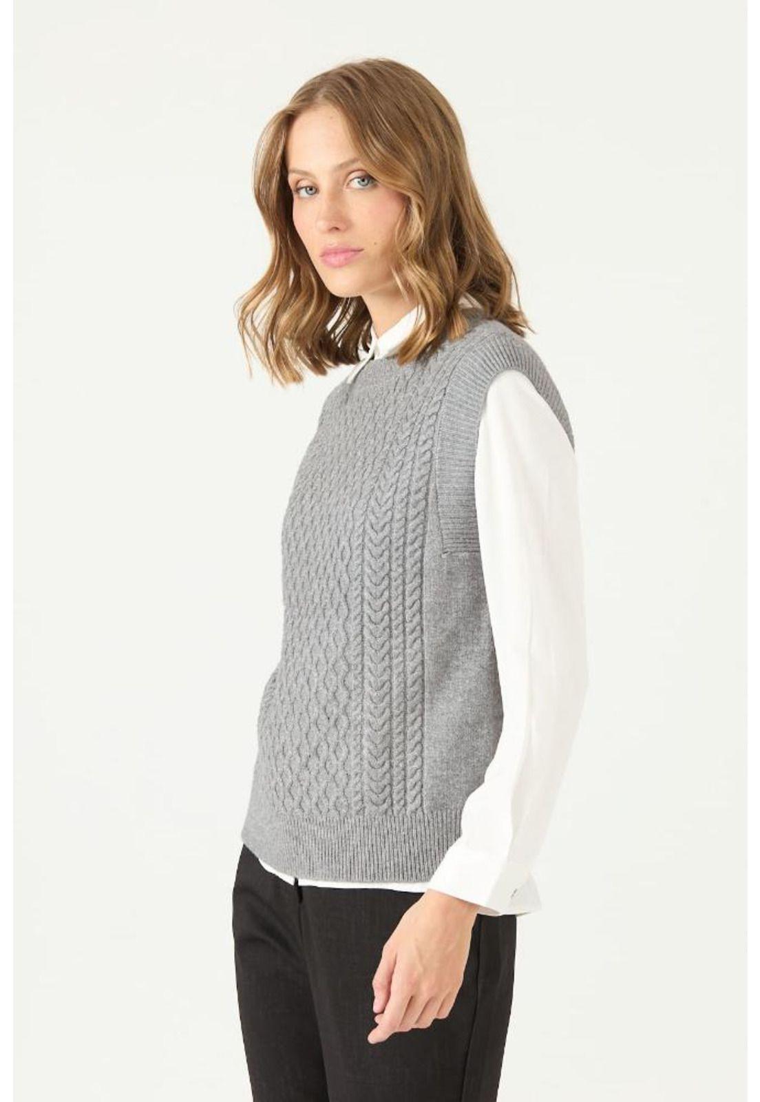 Sweater gris trenzado PRIVILEGE 2203-2