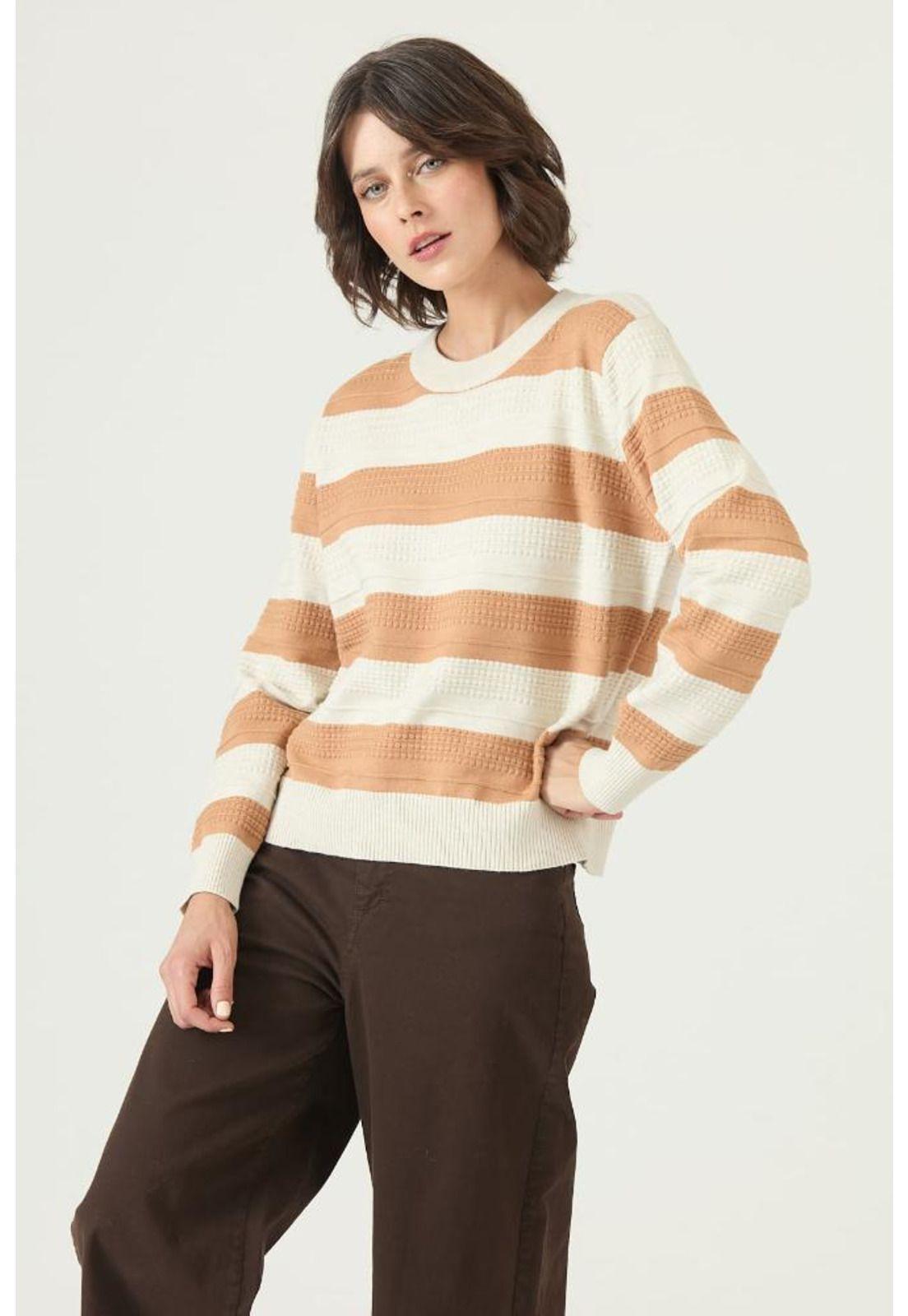 Sweater camel rayas PRIVILEGE 2680-0