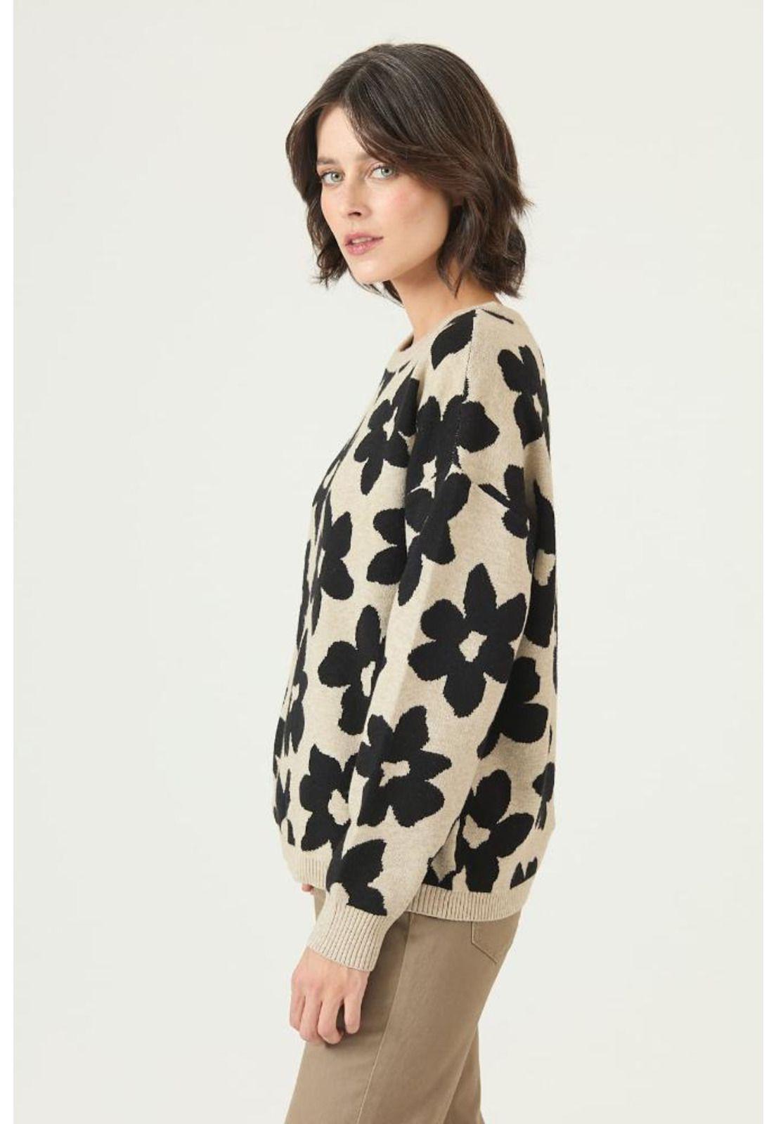 Sweater beige flores PRIVILEGE 2655-2