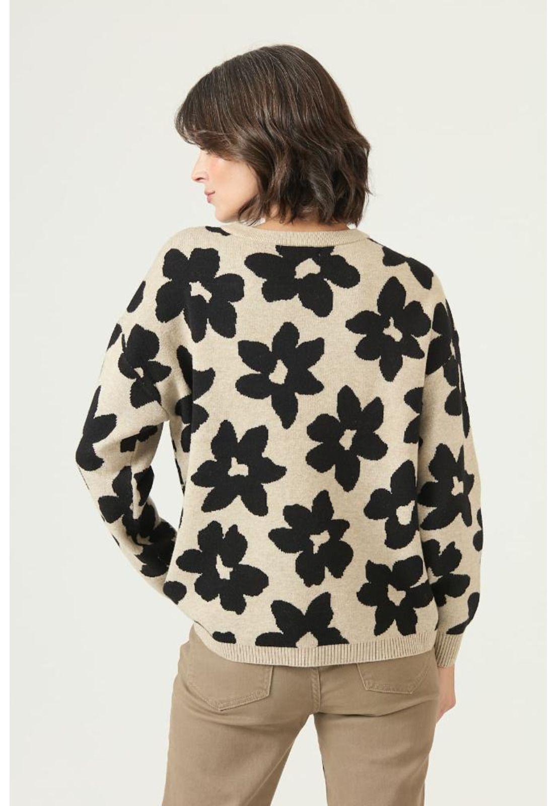 Sweater beige flores PRIVILEGE 2655-3