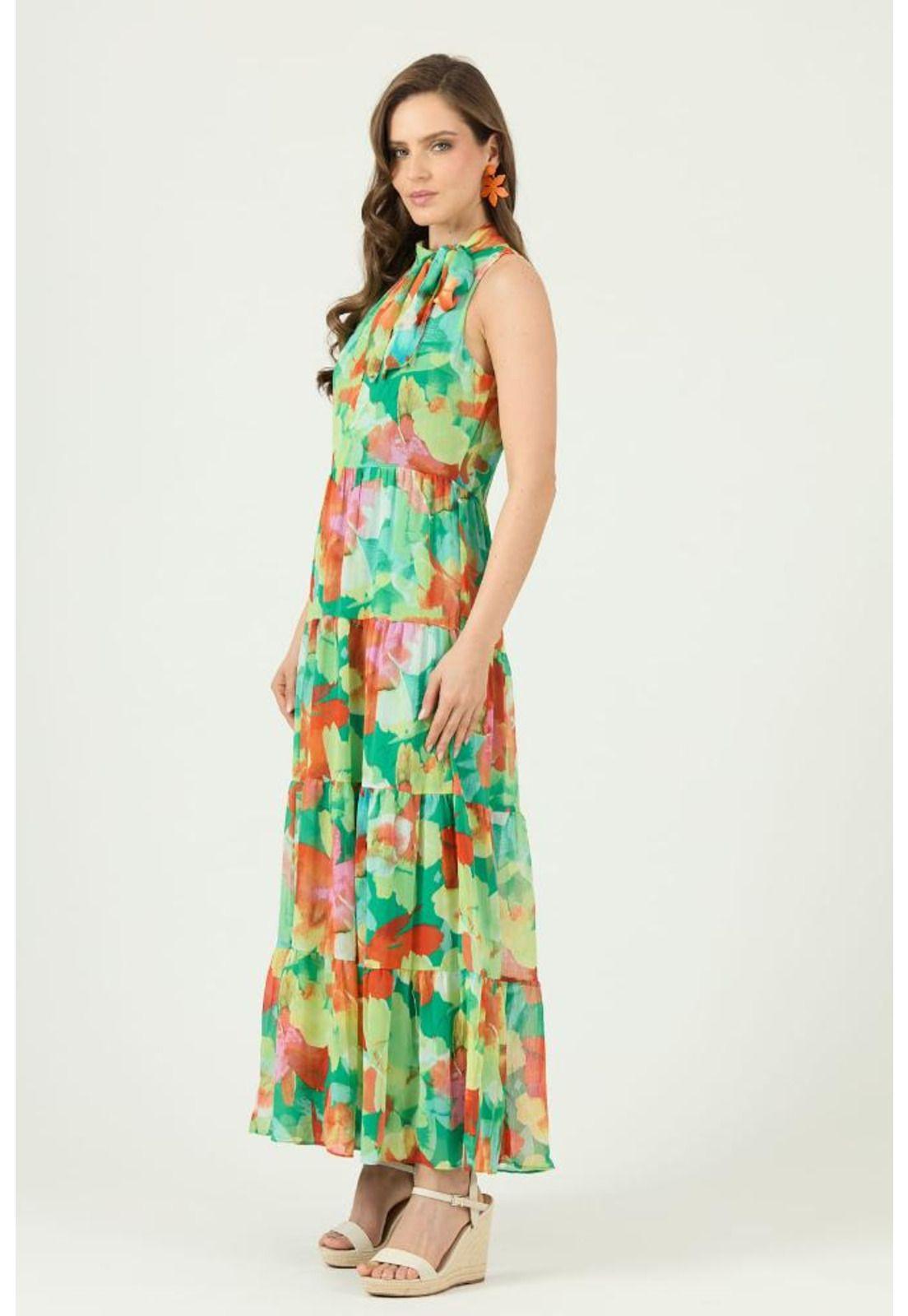 Vestido verde estampado PRIVILEGE 625-0