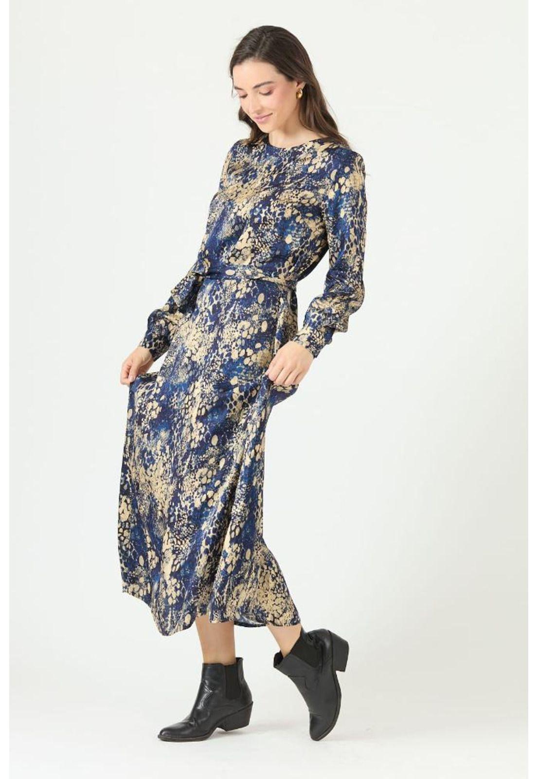 Vestido azul estampado PRIVILEGE 2339-1