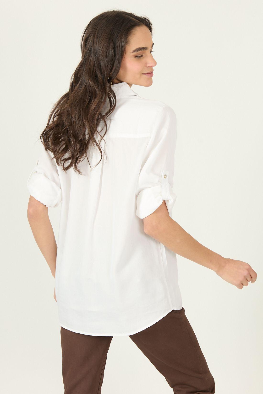 Blusa De Lyocell Blanca Cod 4516315-3
