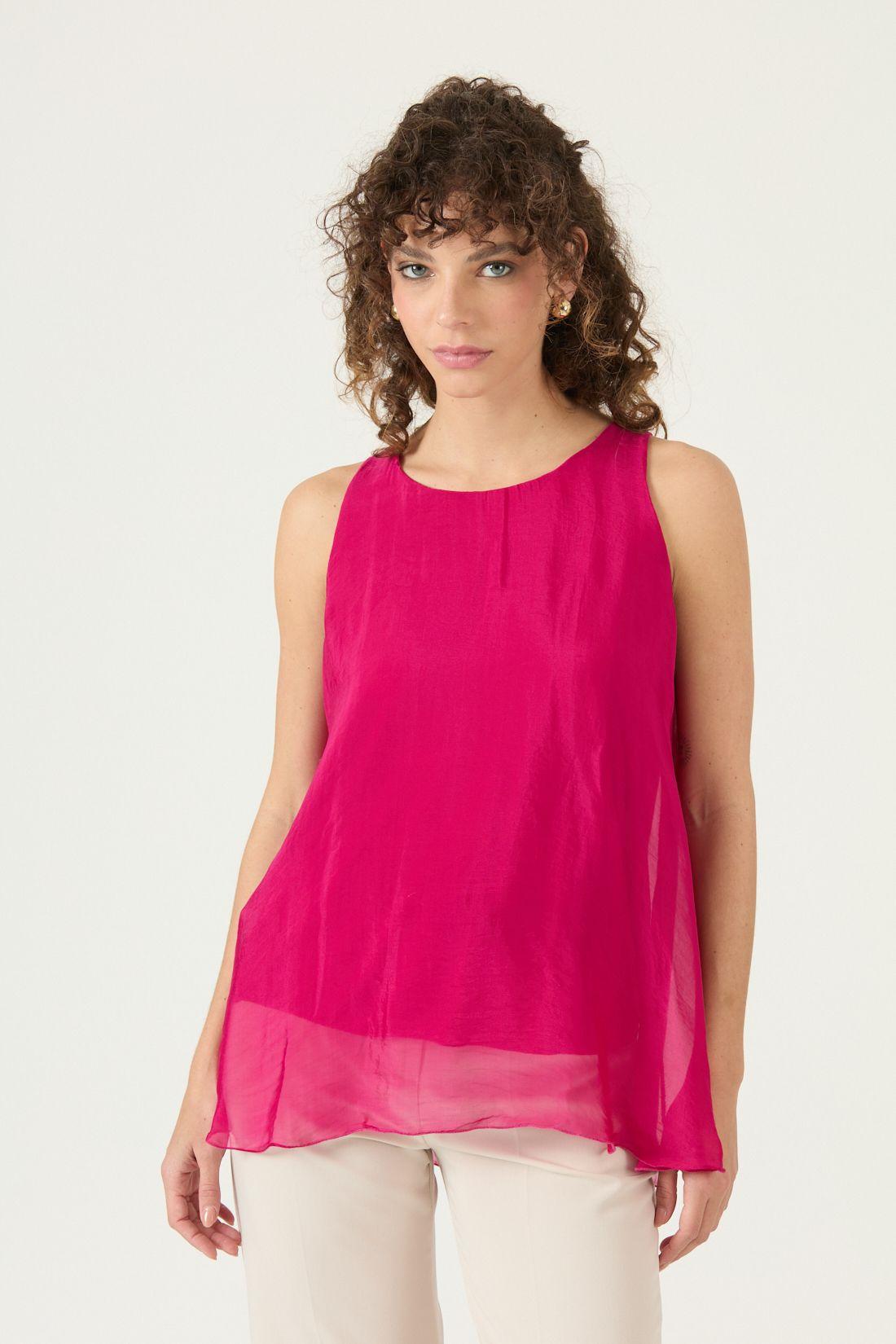 Blusa Con Seda Frambuesa Cod 4517475-2