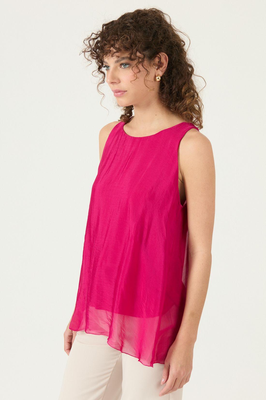 Blusa Con Seda Frambuesa Cod 4517475-3