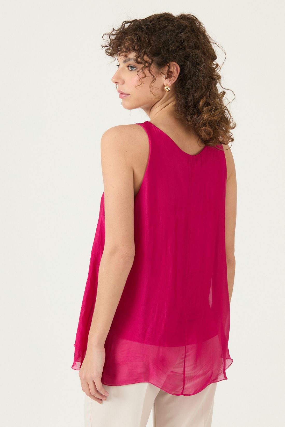 Blusa Con Seda Frambuesa Cod 4517475-4