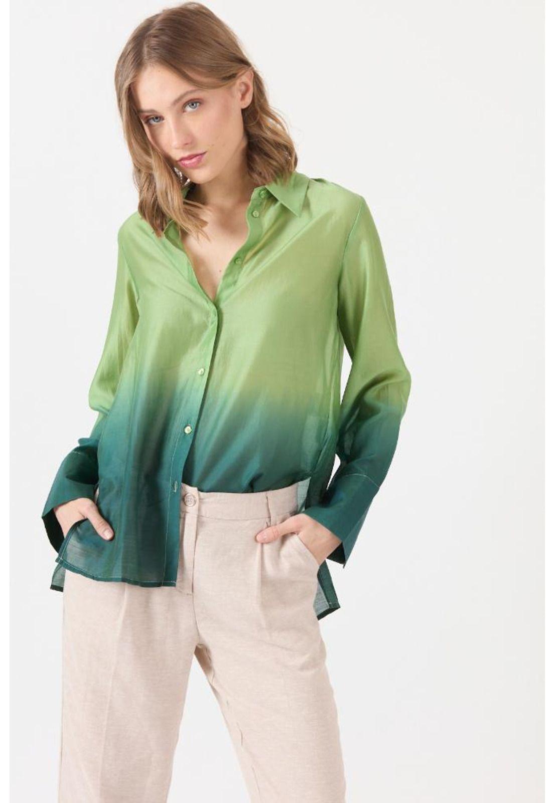 Blusa turquesa estampada PRIVILEGE 1615-0
