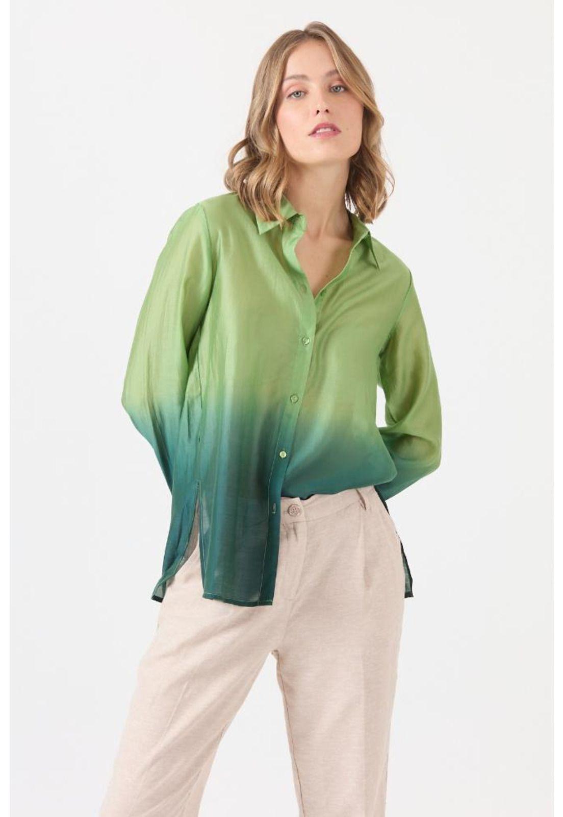 Blusa turquesa estampada PRIVILEGE 1615-2
