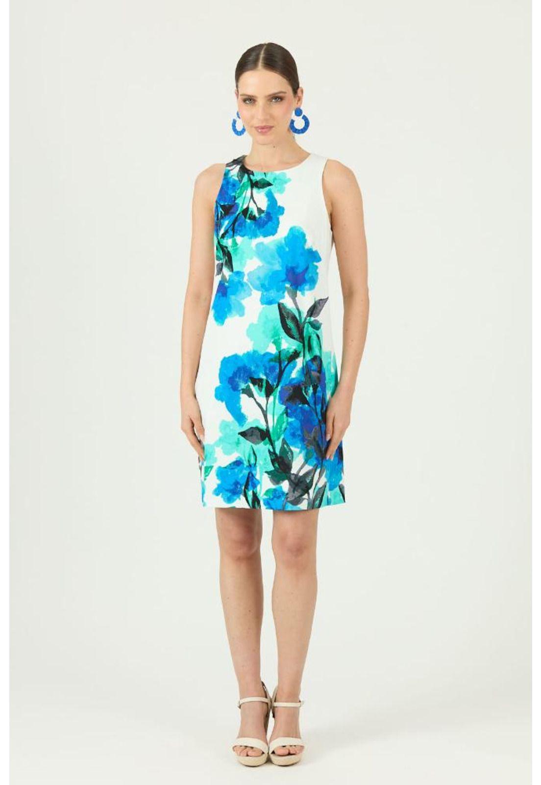 Vestido azul estampado PRIVILEGE 1378-0