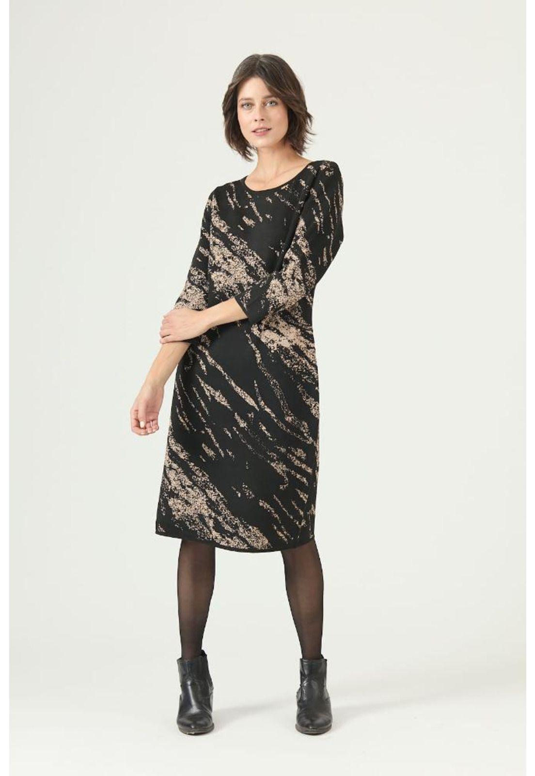 Vestido negro estampado PRIVILEGE 2630-2