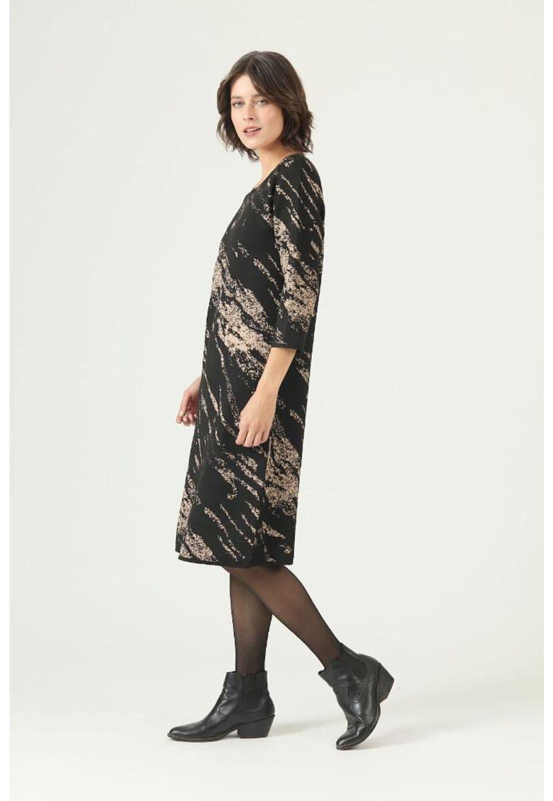 Vestido negro estampado PRIVILEGE 2630-3