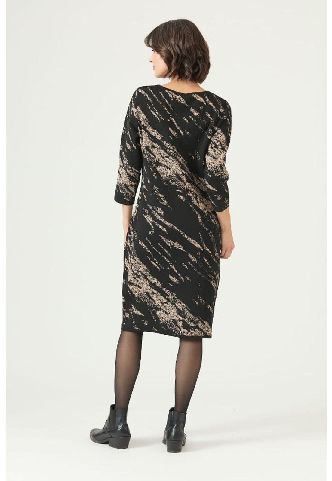 Vestido negro estampado PRIVILEGE 2630-4