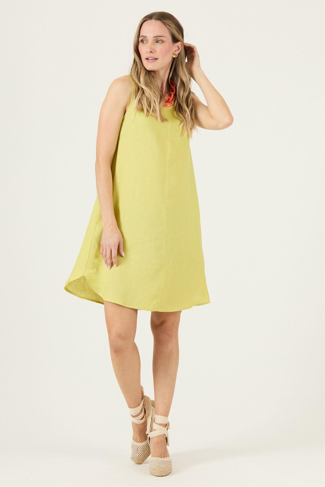 Vestido De Lino Lima Cod 4005295-0