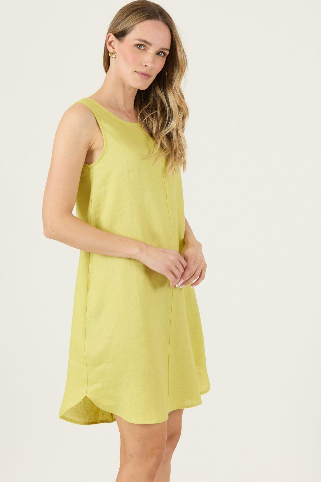 Vestido De Lino Lima Cod 4005295-3