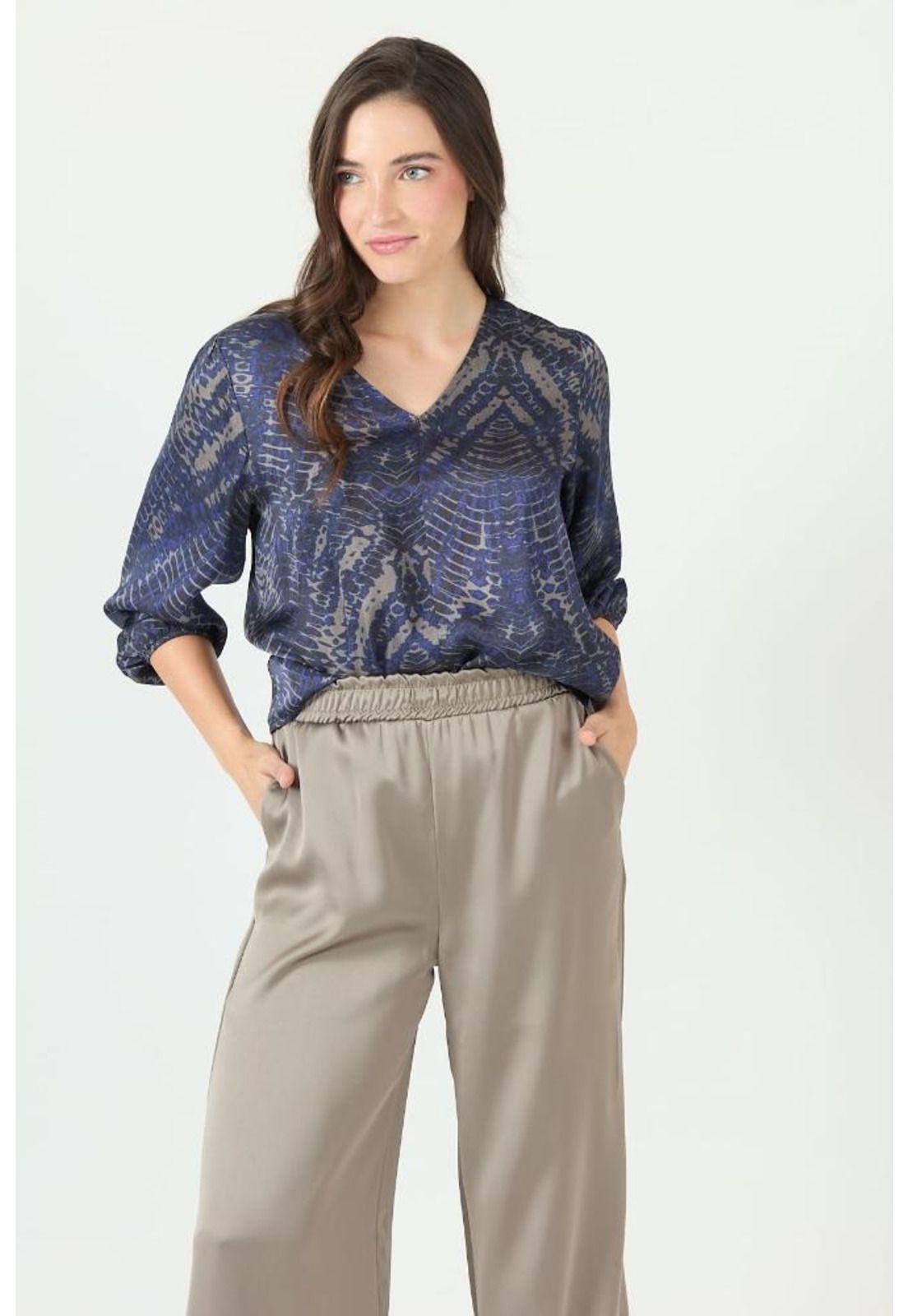 Blusa gris estampada PRIVILEGE 2379-0