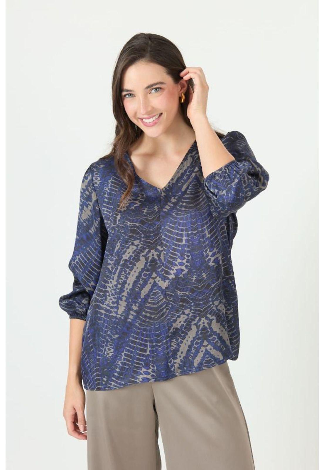 Blusa gris estampada PRIVILEGE 2379-1