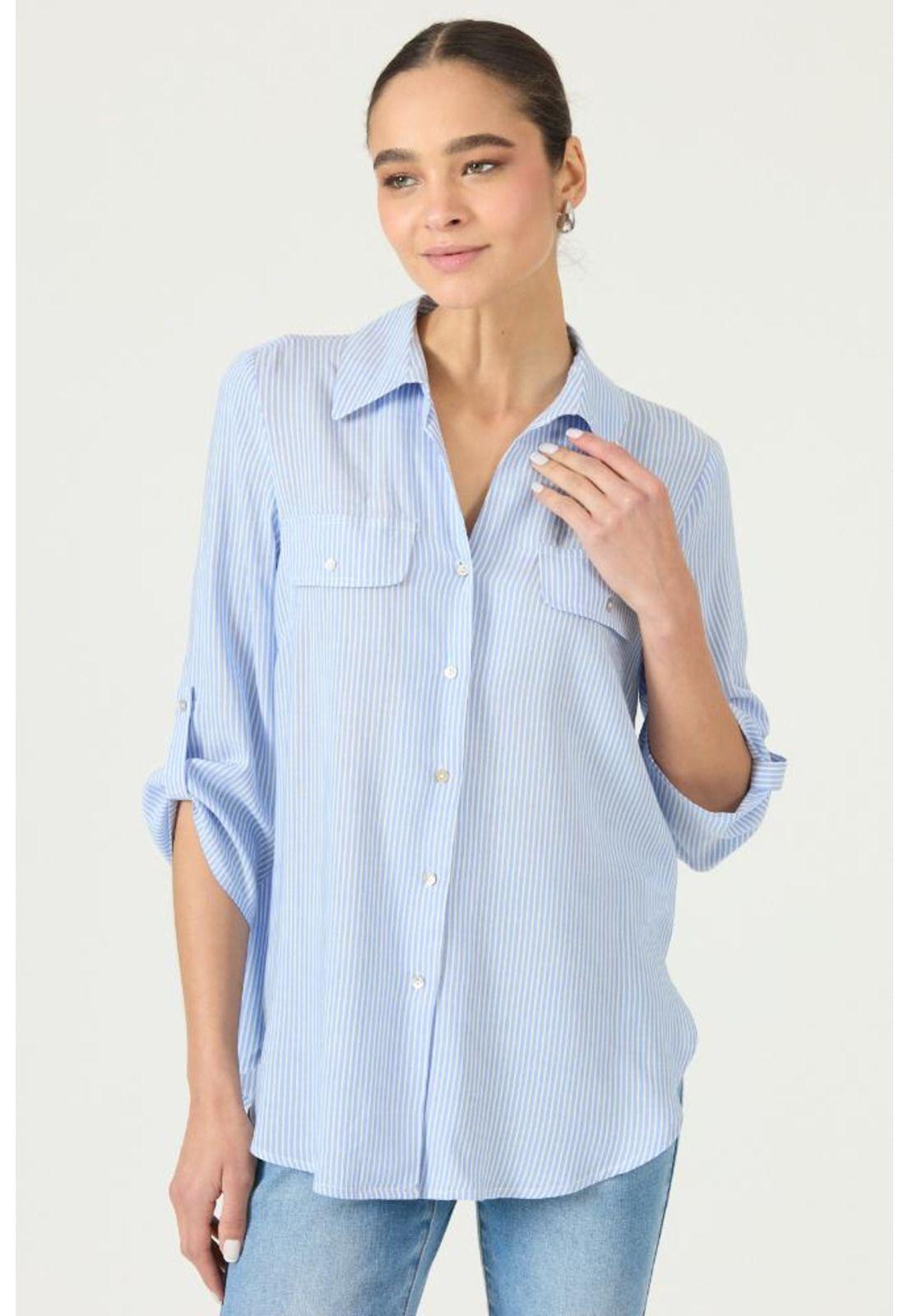 Blusa celeste rayas PRIVILEGE 2921-0