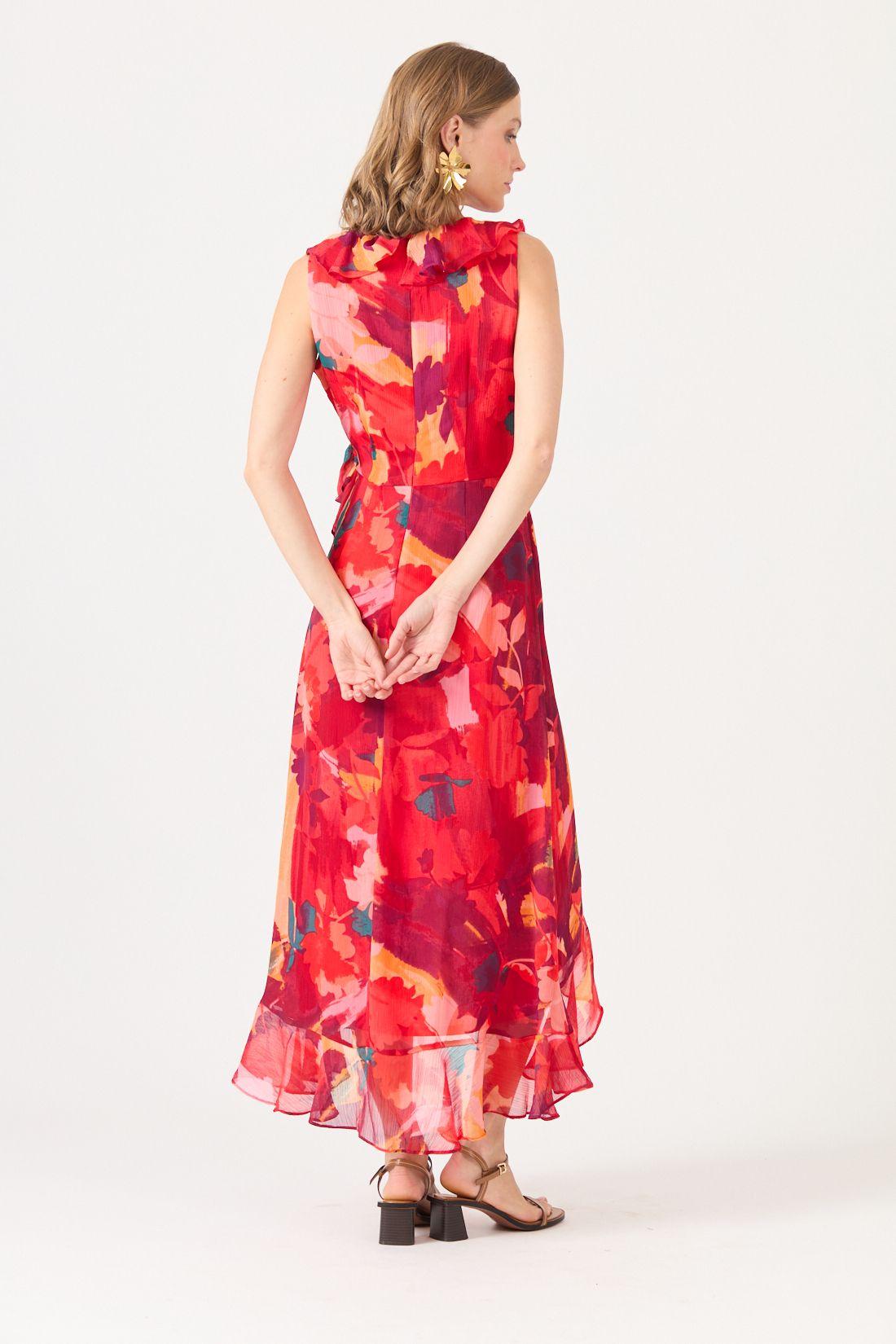 Vestido Estamplado Rojo Cod 0702296-4