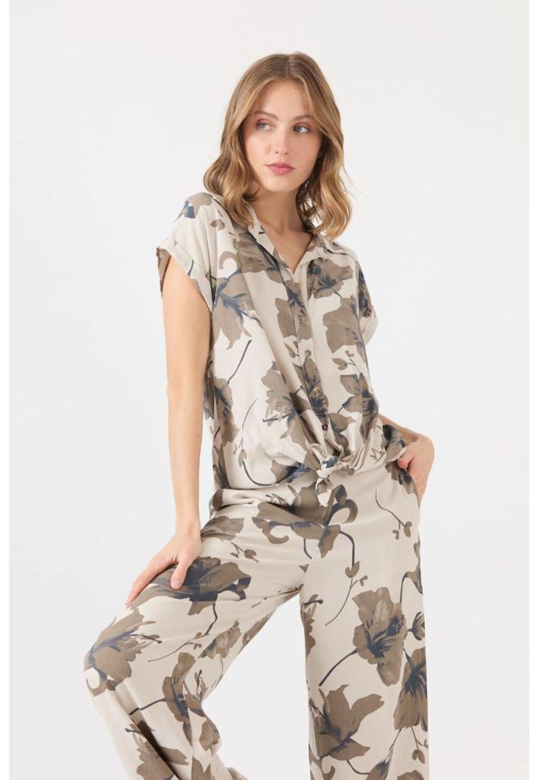 Blusa beige estampada PRIVILEGE 1453-0
