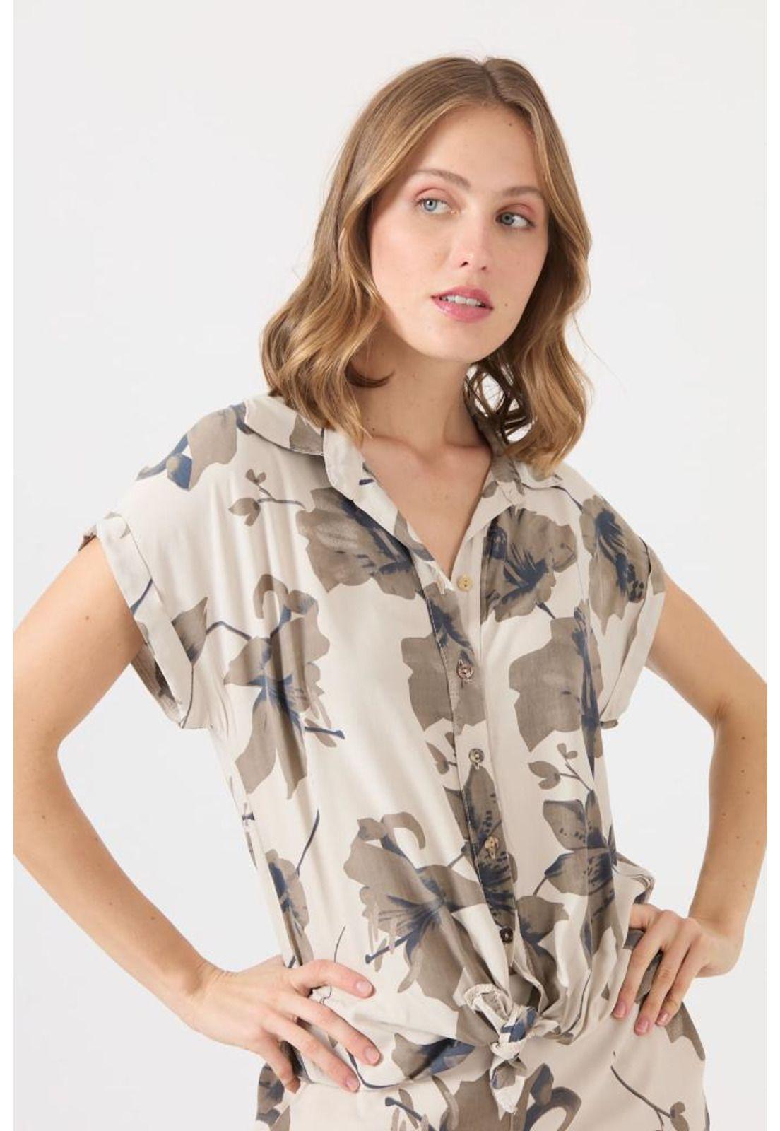 Blusa beige estampada PRIVILEGE 1453-1