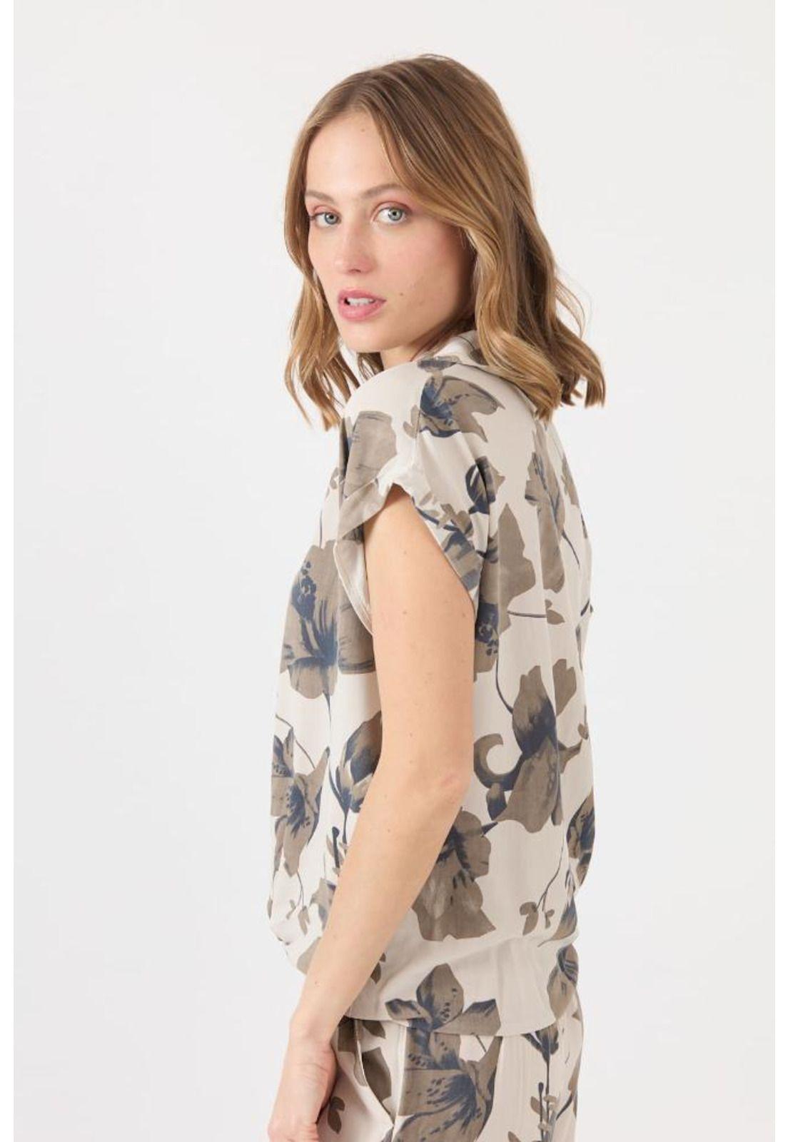Blusa beige estampada PRIVILEGE 1453-4