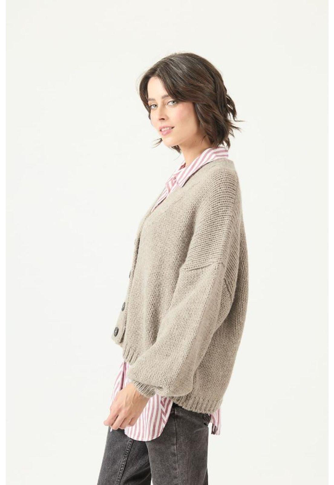 Cardigan con lana gris PRIVILEGE 2763-3