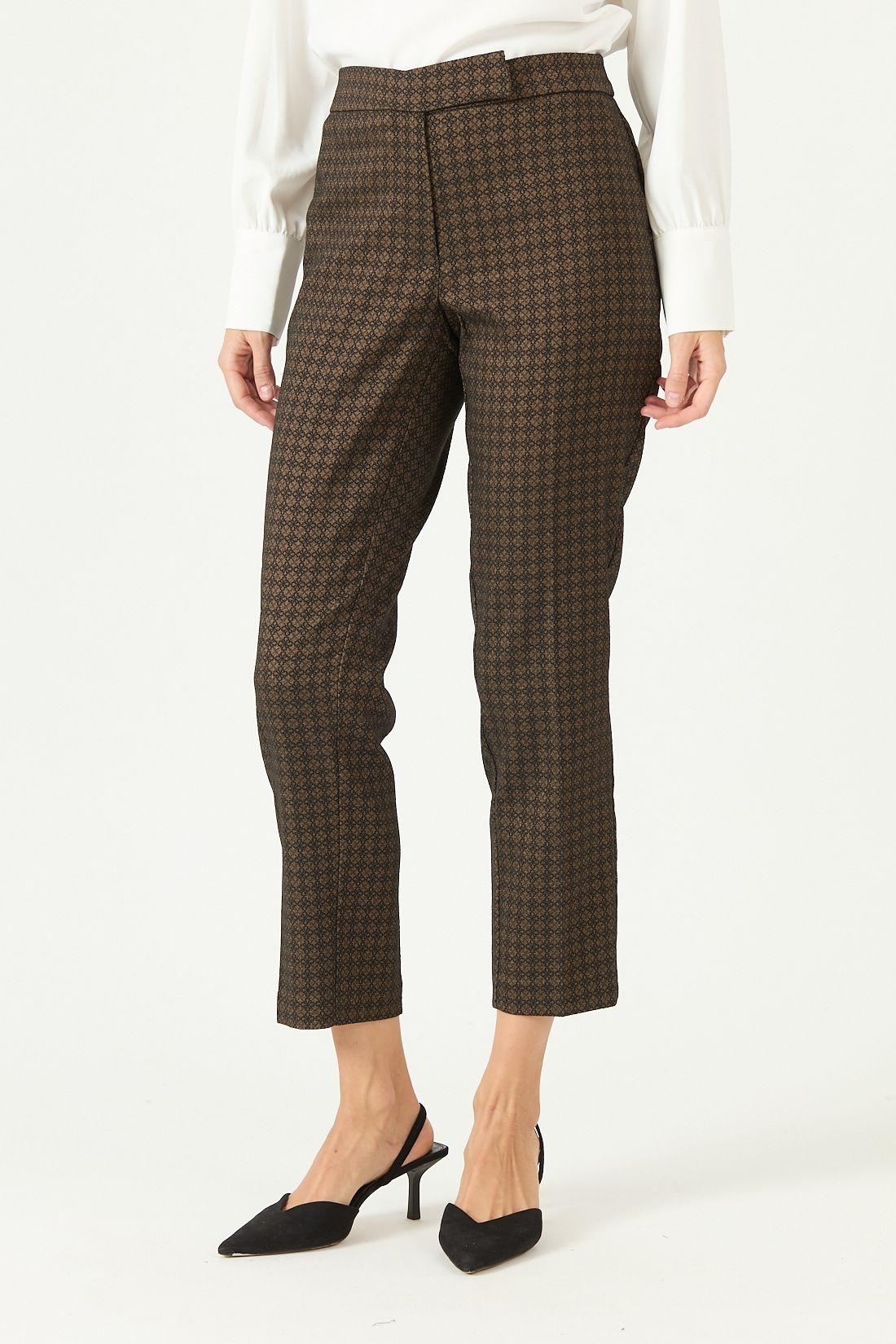 Pantalon straight negro cuadros 2106-2