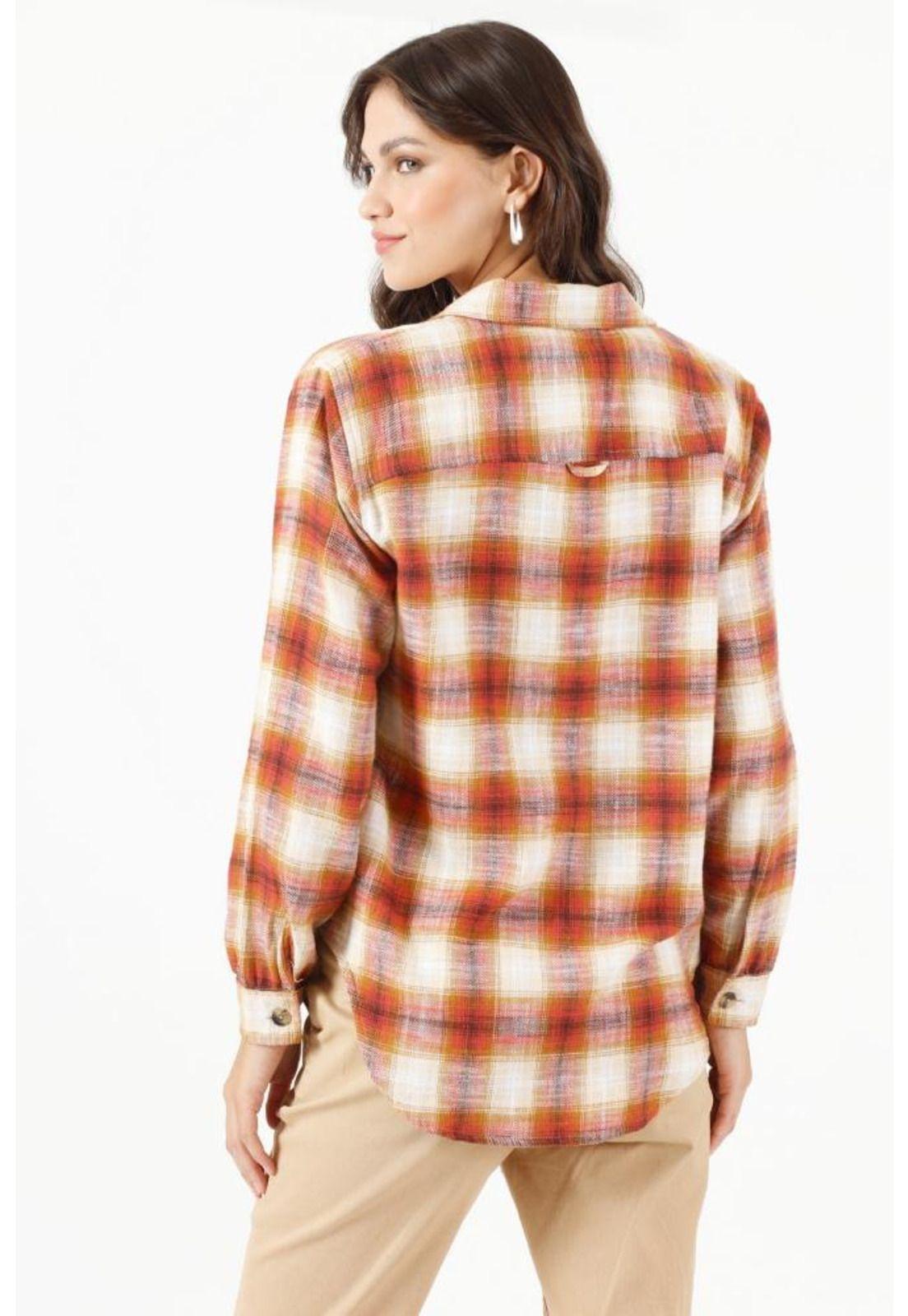 Blusa terracota cuadros PRIVILEGE 401-2