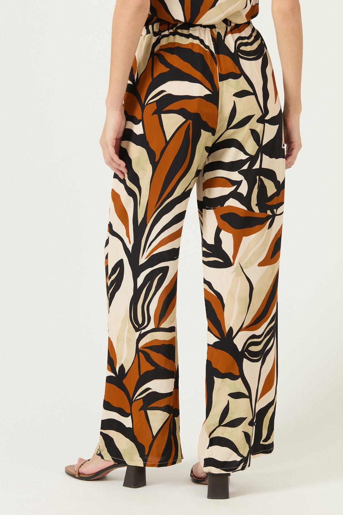 Pantalon Straight Estampado Café Cod 2013395-2