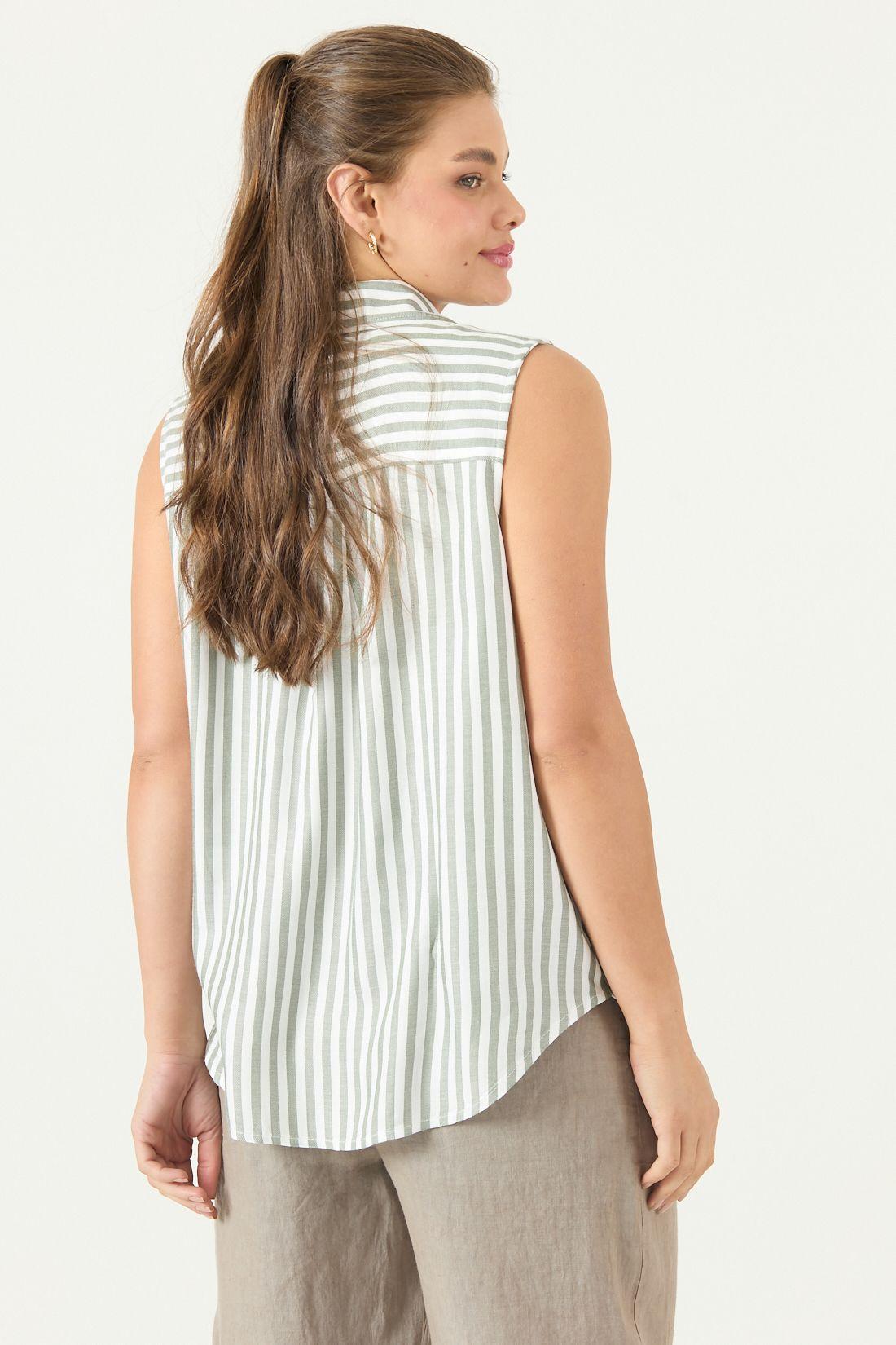 Blusa Rayas Verde Musgo Cod 4516165-4
