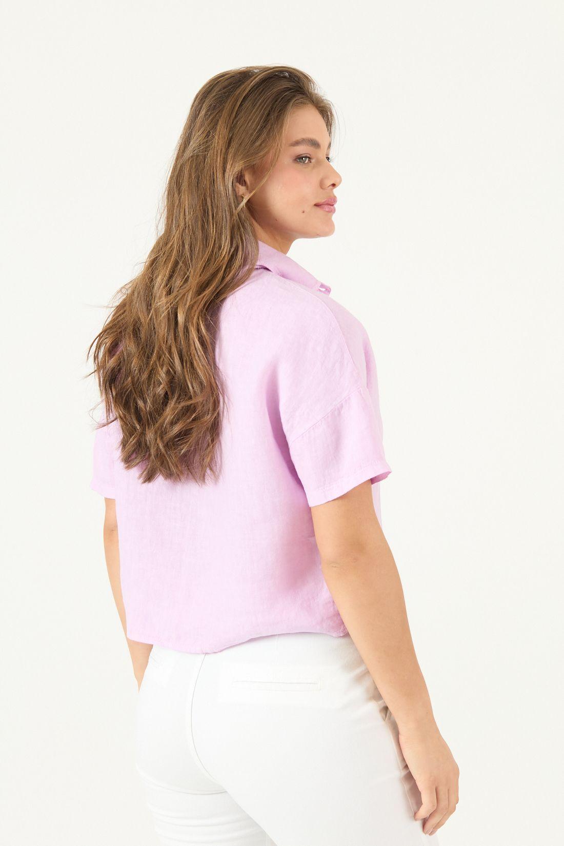 Blusa De Lino Lila Cod 4517745-4