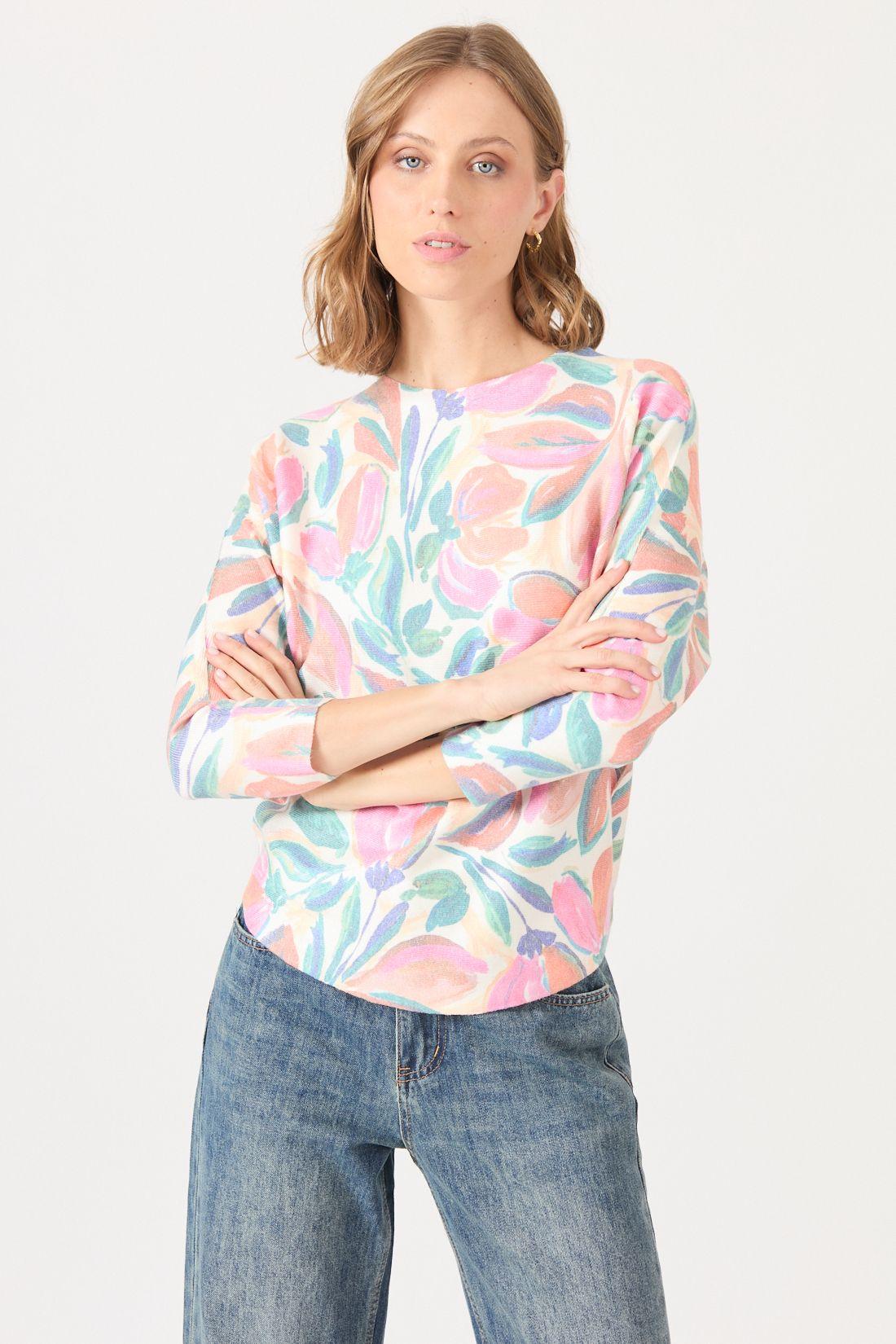 Sweater Estamplado Rosa Viejo Cod 5414306-2
