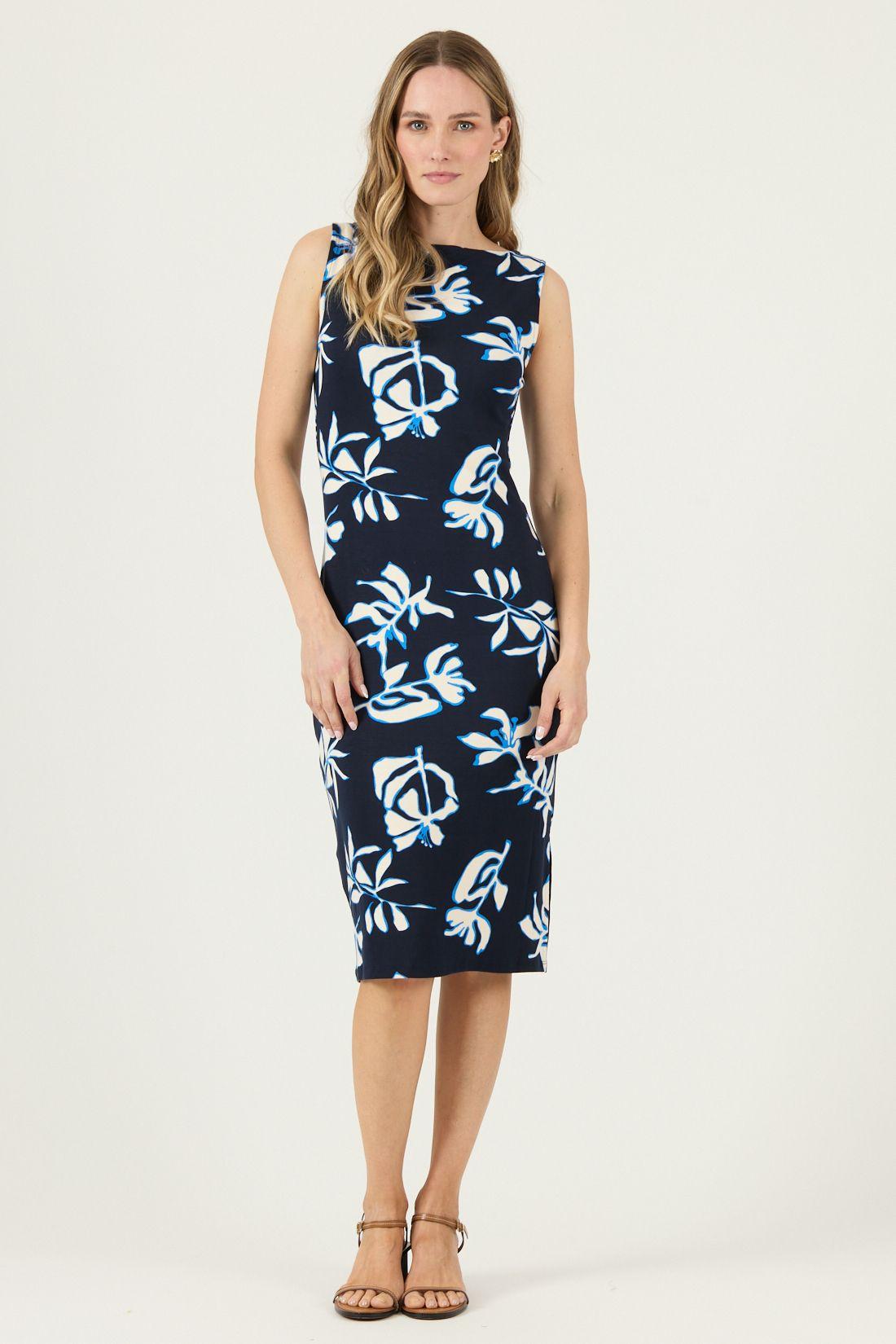 Vestido Estampado Azul Cod 4005215-2