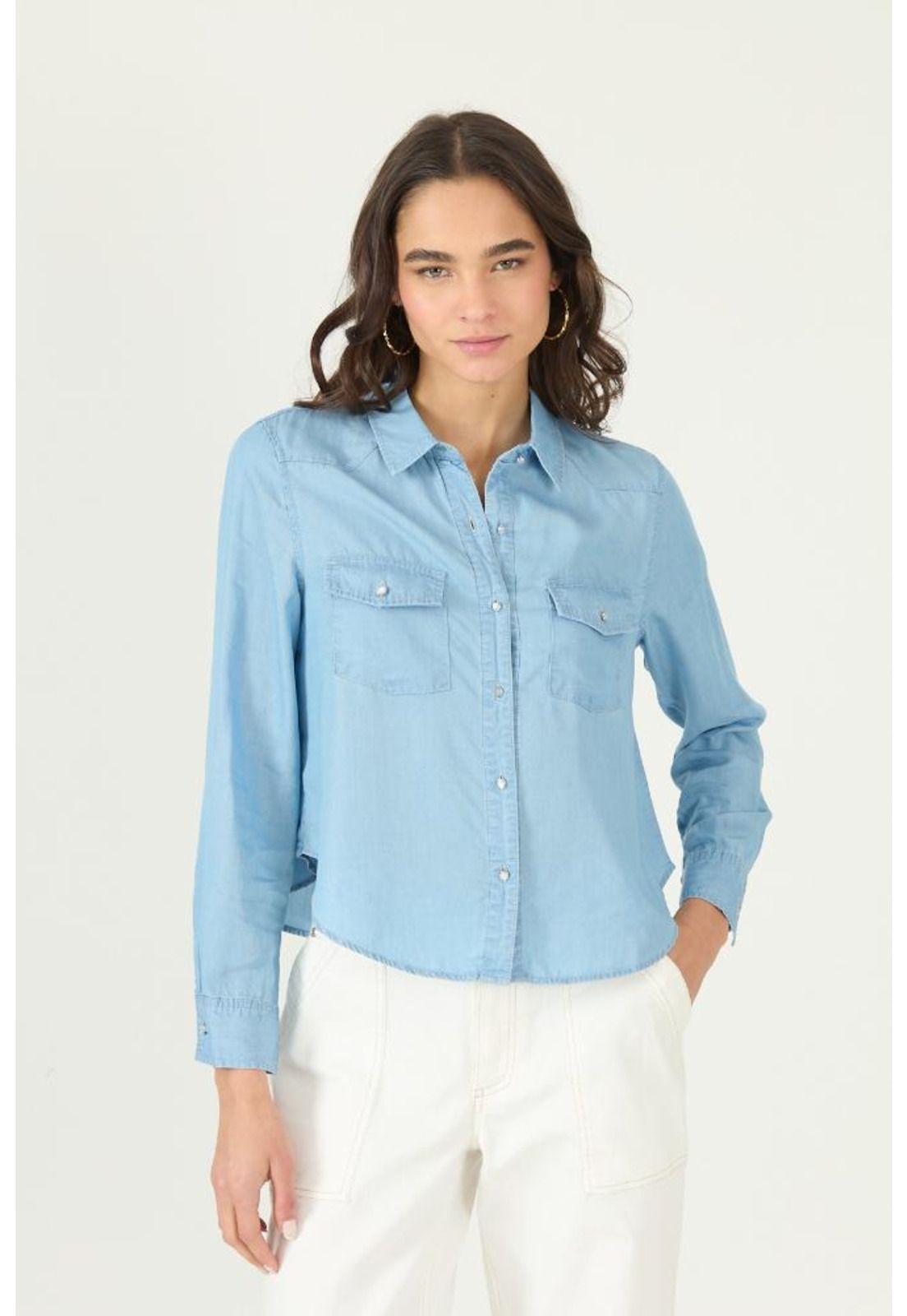 Blusa de lyocell celeste PRIVILEGE 2905-1