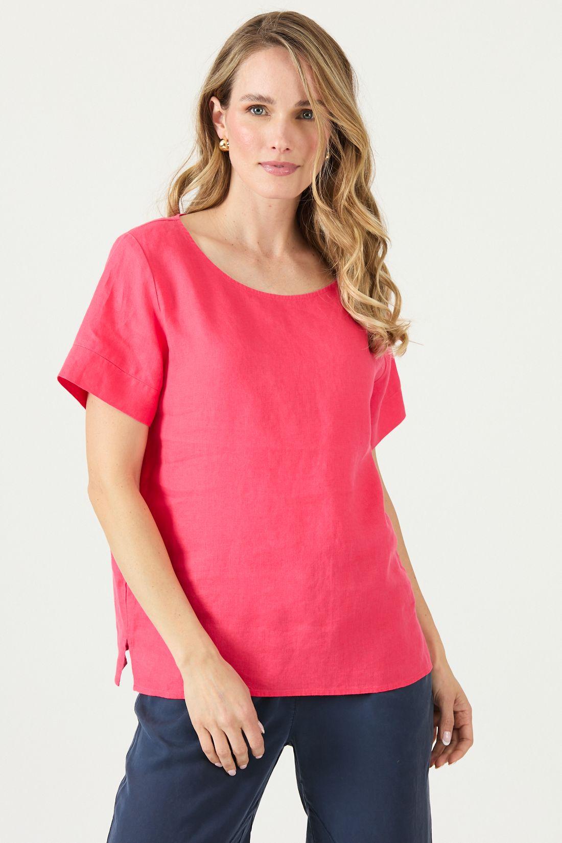Blusa De Lino Fucsia Cod 4517025-2