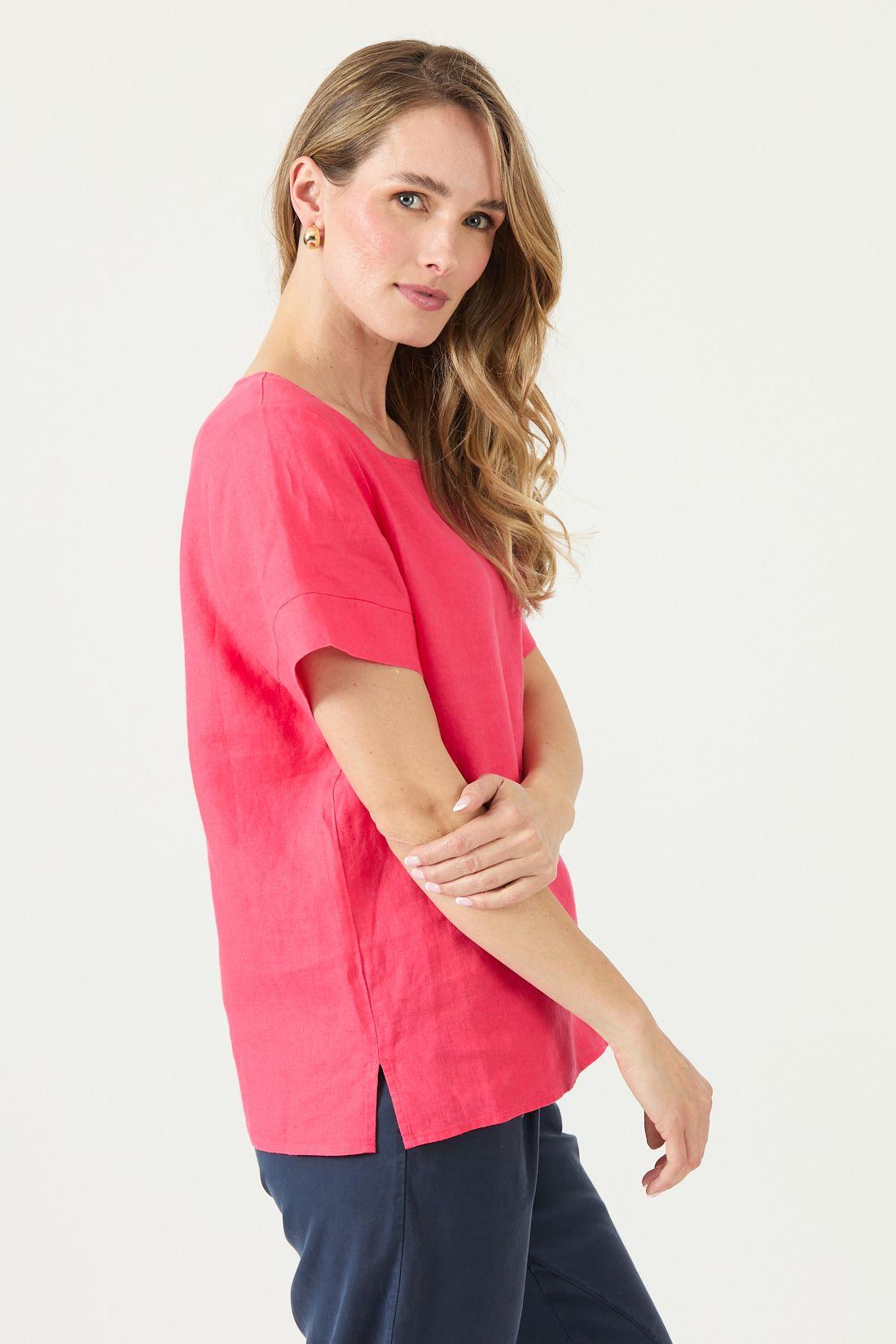 Blusa De Lino Fucsia Cod 4517025-3