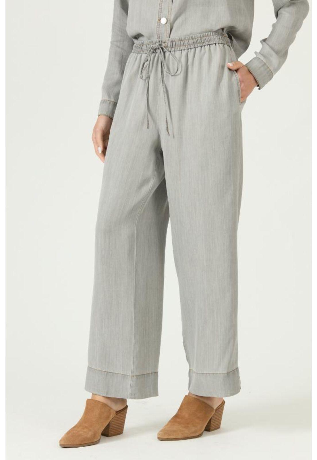 Pantalon de lyocell straight gris claro PRIVILEGE 2861-1