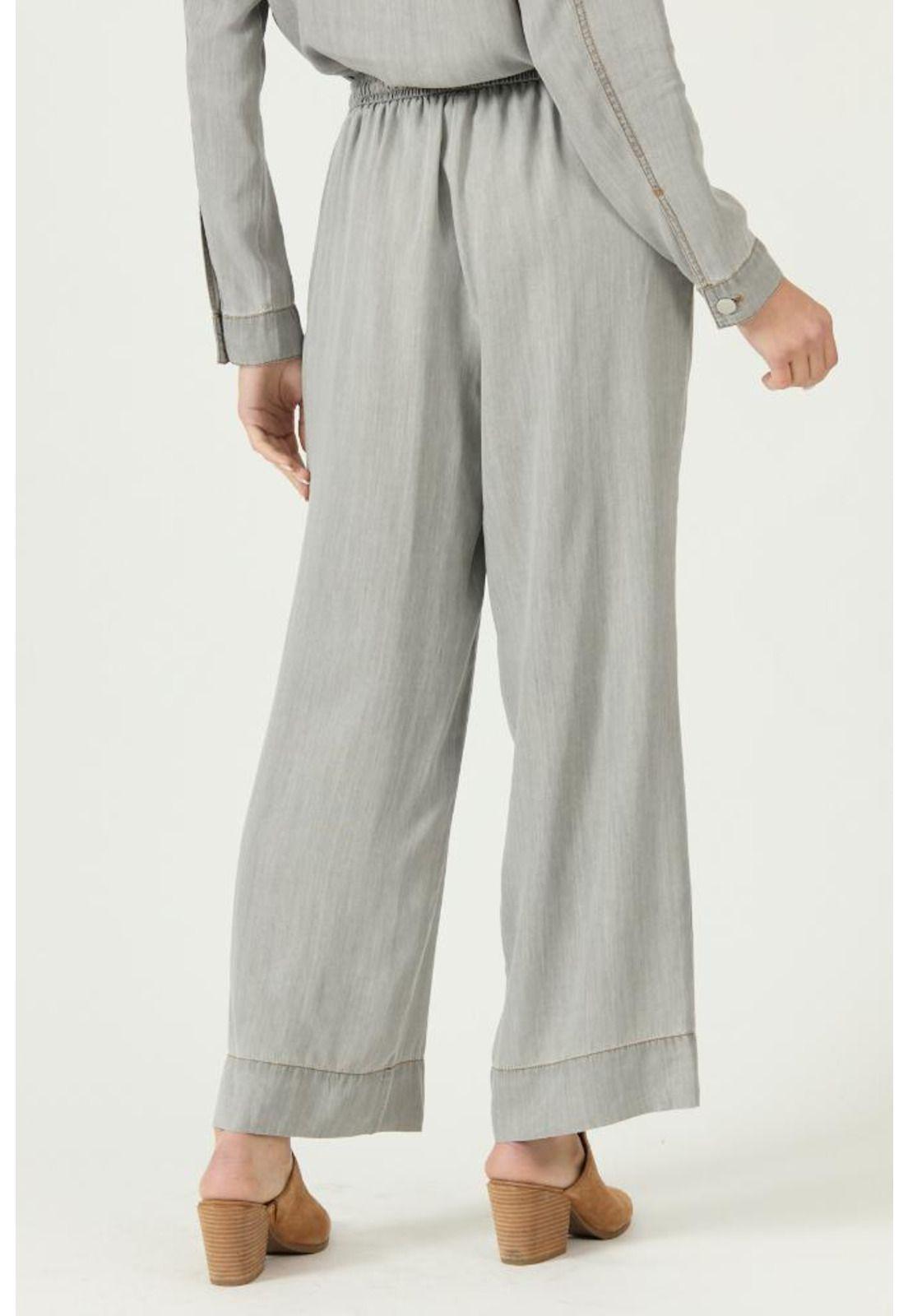 Pantalon de lyocell straight gris claro PRIVILEGE 2861-2